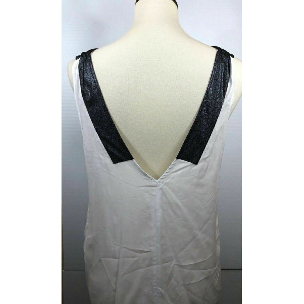 Current Affair  White Shimmer Hi Low Tank Top L - Picture 7 of 7